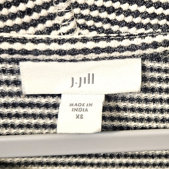 J. Jill Cotton Womens Relaxed Cowl Neck Cozy Top Cottagecore Gray White XS - Picture 7 of 13